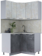 Готовая кухня Интерлиния Мила Лайт 1.2x1.2 (бетон лайт/бетон портленд/опал светлый) - 