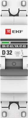 Выключатель автоматический EKF PROxima ВА 47-63 / mcb4763-1-32D-pro
