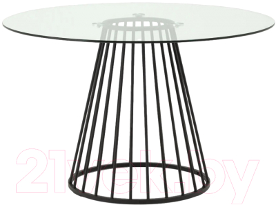 Обеденный стол Stool Group Ливерпуль 120x120 (стекло/ножки черные)