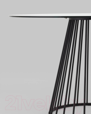 Обеденный стол Stool Group Ливерпуль 120x120 (стекло/ножки черные)