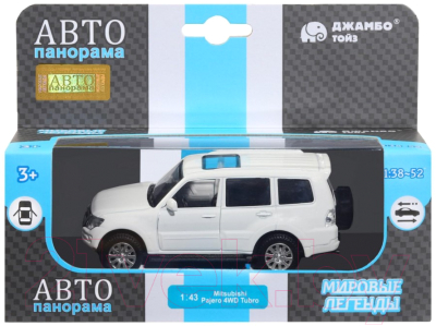 Масштабная модель автомобиля Автопанорама Mitsubishi Pajero 4WD Turbo / 5488633 (белый)