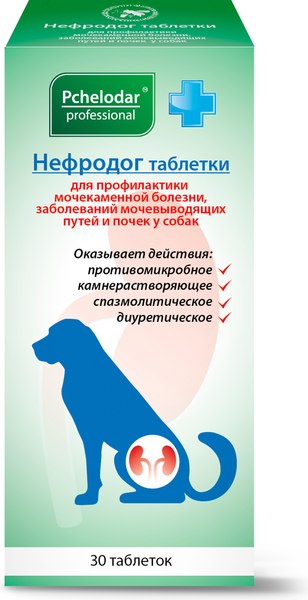 Таблетки для лечения мочеполовой системы у животных Pchelodar Нефродог (30шт)
