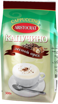 Кофе растворимый Aristocrat Капучино Лесной орех (300г)