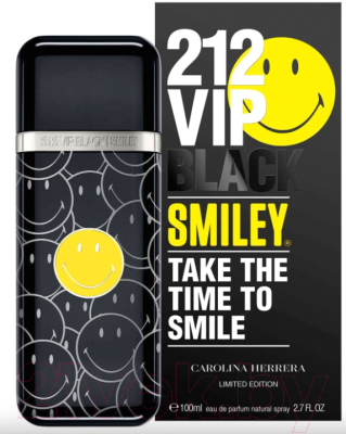 Парфюмерная вода Carolina Herrera 212 Vip Black Smiley (100мл)