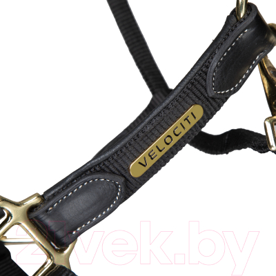 Недоуздок для лошади Shires Velociti Lusso Premium / 4153/BLACK/COB (черный)