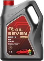 Моторное масло S-Oil Seven Red №9 SN 5W30 / E107623 (4л) - 