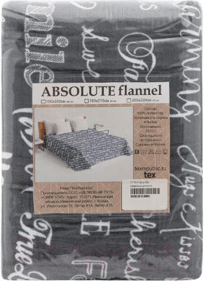 Плед TexRepublic Absolute Flannel  Семейные ценности 1.5сп / 93330 (серый)