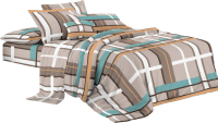 Комплект постельного белья Бояртекс №11362-05 2.0 с европростыней (креп-жатка) - 