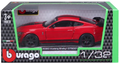 Масштабная модель автомобиля Bburago 2020 Ford Shelby GT500 / 18-43050 (красный)