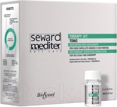 Тоник для волос Helen Seward Mediter Therapy Tonic 6/T Себонормализующий против перхоти (12x10мл)