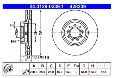 Тормозной диск ATE 24012802391