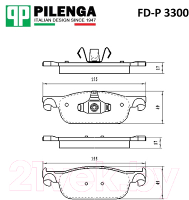 Тормозные колодки Pilenga FDP3300