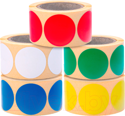 Набор этикеток FLEX-N-ROLL Круглые самоклеящиеся 30мм / VNB71-30-C40-3x0300 (1500шт, разноцветный)