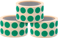 Набор этикеток FLEX-N-ROLL Круглые самоклеящиеся в виде точки 12мм / VNB06-12-C40-3x0300 (3000шт, зеленый) - 