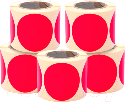 Набор этикеток FLEX-N-ROLL Круглые самоклеящиеся в виде точки 50мм / VNB03-50-C40-5x0300 (1500шт, красный)