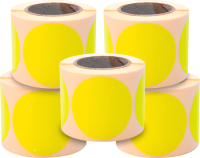 Набор этикеток FLEX-N-ROLL Круглые самоклеящиеся в виде точки 50мм / VNB04-50-C40-5x0300 (1500шт, желтый) - 