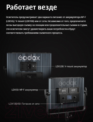 Осветитель студийный Godox LDX50Bi / 30531