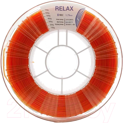 Пластик для 3D-печати REC Relax 1.75мм 750г / rr2s2131 (прозрачный янтарный)