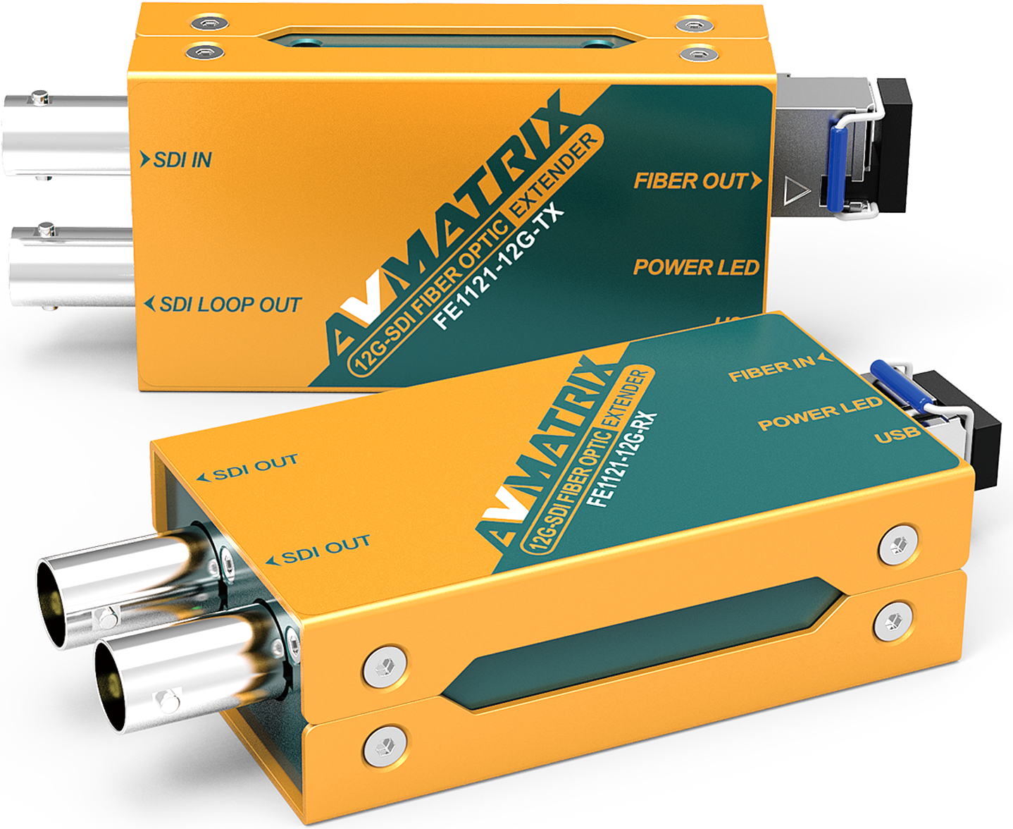 Комплект удлинителя приемопередатчика видеосигнала Avmatrix FE1121-12G SDI 10км / 29999