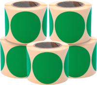 Набор этикеток FLEX-N-ROLL Круглые самоклеящиеся в виде точки 50мм / VNB06-50-C40-5x0300 (1500шт, зеленый) - 