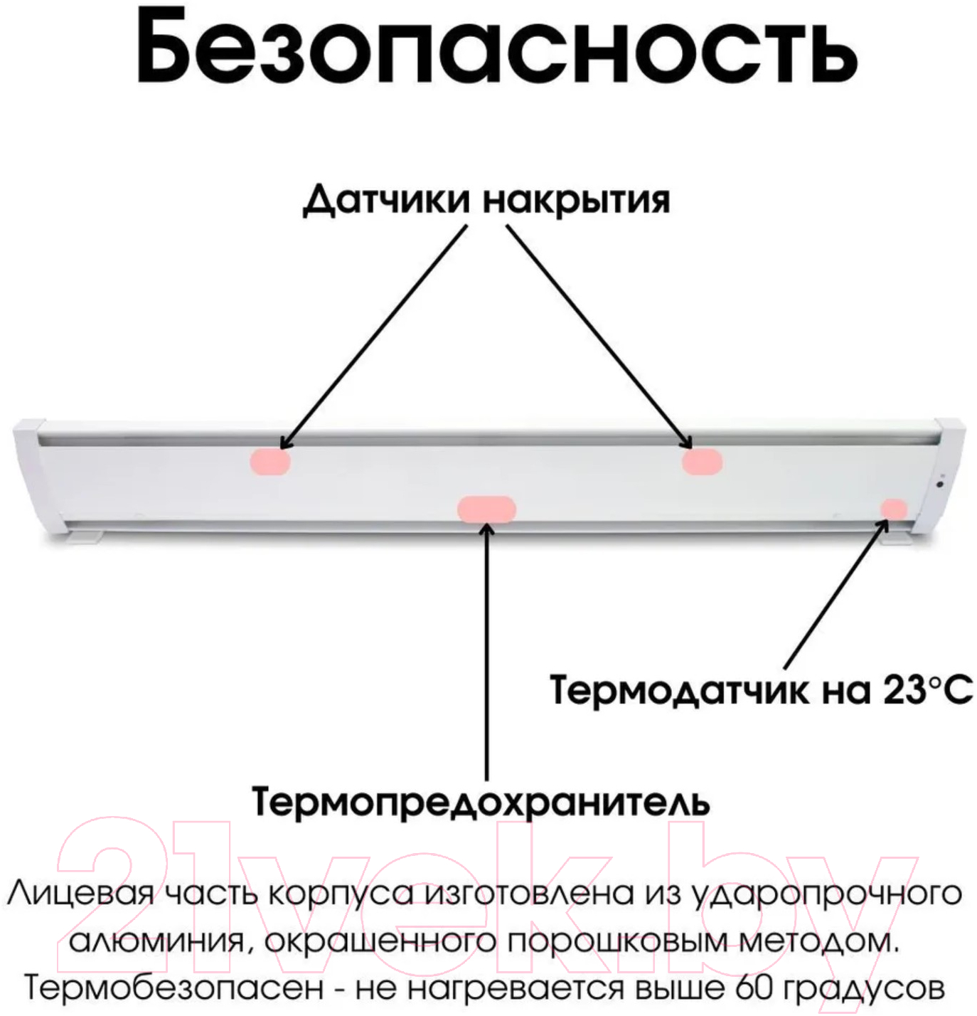 Теплый плинтус электрический Mr.Tektum Smart Line 1.1м левый