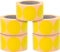 Набор этикеток FLEX-N-ROLL Круглые самоклеящиеся в виде точки 30мм / VNB04-30-C40-5x0300 (1500шт, желтый) - 