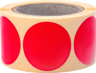 Набор этикеток FLEX-N-ROLL Круглые самоклеящиеся в виде точки 30мм / VNB03-30-C40-5x0300 (1500шт, красный)