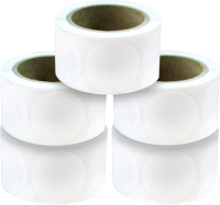 Набор этикеток FLEX-N-ROLL Круглые самоклеящиеся в виде точки 30мм / VNB01-30-C40-5x0300 (1500шт, белый) - 