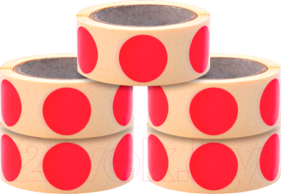 Набор этикеток FLEX-N-ROLL Круглые самоклеящиеся в виде точки 20мм / VNB03-20-C40-5x0300 (1500шт, красный)