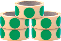 Набор этикеток FLEX-N-ROLL Круглые самоклеящиеся в виде точки 20мм / VNB06-20-C40-5x0300 (1500шт, зеленый) - 
