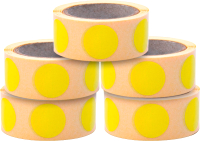 Набор этикеток FLEX-N-ROLL Круглые самоклеящиеся в виде точки 20мм / VNB04-20-C40-5x0300 (1500шт, желтый) - 