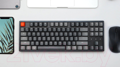 Клавиатура Keychron K8 Grey White LED подсветка Gateron G Pro Red Switch / K8-A1-RU