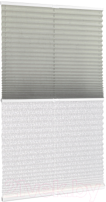 Штора-плиссе Delfa Basic Crush СПШ-35202/1102 Basic Transparent (43x160, серый/белый)