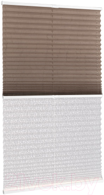 Штора-плиссе Delfa Basic Uni СПШ-35201/1102 Basic Transparent (81x160, тауп/белый)