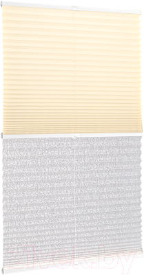 Штора-плиссе Delfa Basic Uni СПШ-3100/1102 Basic Transparent (34x160, кремовый/белый)