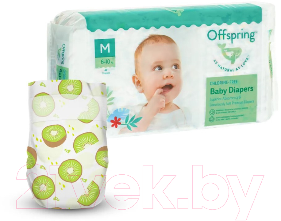 Подгузники детские Offspring M 6-10кг Киви / OF01M42KIW