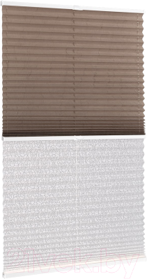 Штора-плиссе Delfa Basic Crush СПШ-35201/1102 Basic Transparent (52x160, тауп/белый)