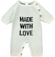 Комбинезон для малышей Amarobaby Pure Love Made / AB-OD23-PLM5/33-86 (молочный, р.86) - 