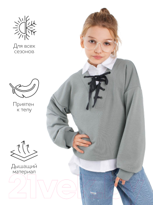 Свитшот детский Amarobaby Top / AB-OD23-T28/11-134 (серый, р.134)