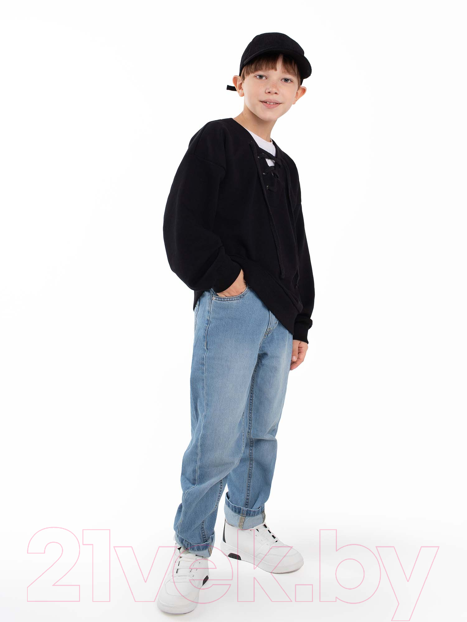 Свитшот детский Amarobaby Top / AB-OD23-T28/09-140 (черный, р.140) — фото 9