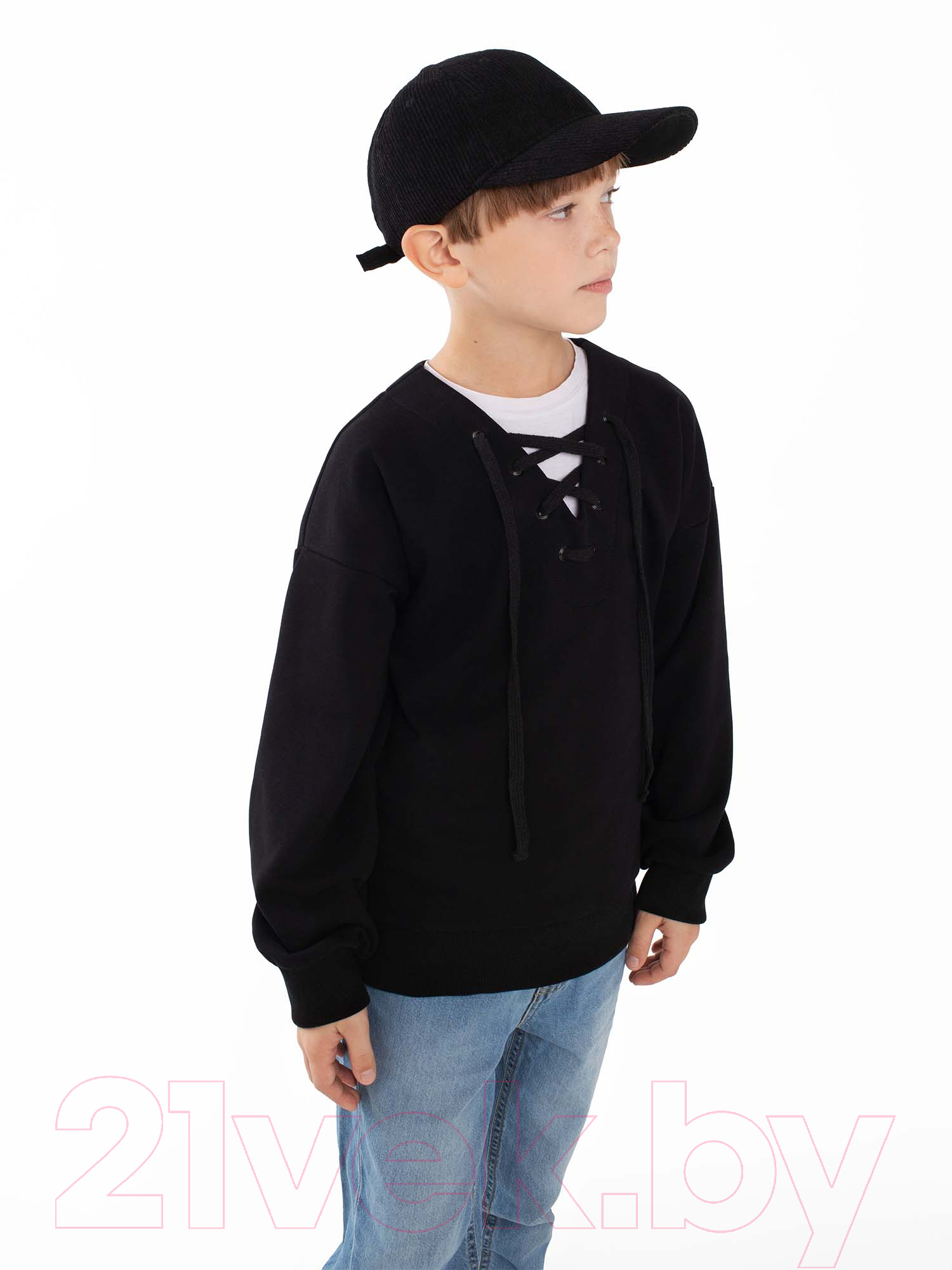 Свитшот детский Amarobaby Top / AB-OD23-T28/09-140 (черный, р.140) — фото 7