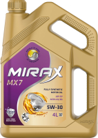 Моторное масло MIRAX MX7 SAE 5W30 API SP, ACEA A5/B5 / 607035 (4л) - 