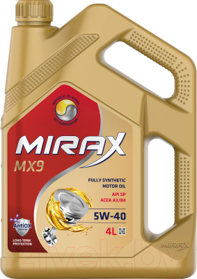 Моторное масло MIRAX MX9 5W40 A3/B4 (4л)