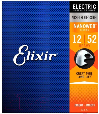 

Струны для электрогитары Elixir Strings, Nanoweb 12152 12-52