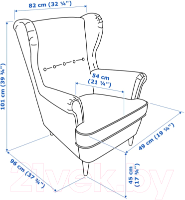Кресло мягкое Ikea Страндмон 504.198.87