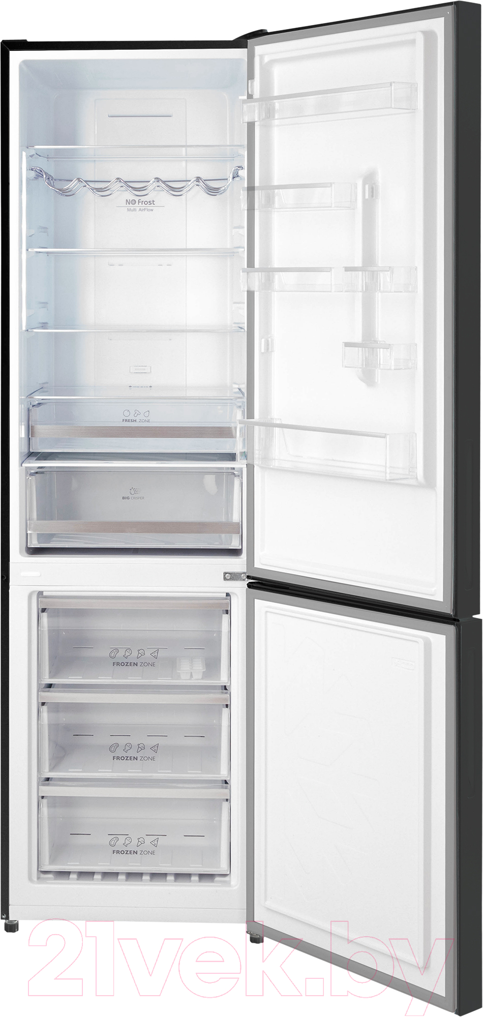Холодильник с морозильником Hiberg RFC-400DX NFGB Inverter