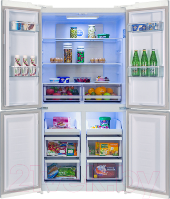 Холодильник с морозильником Hiberg RFQ-500DX NFGW Inverter