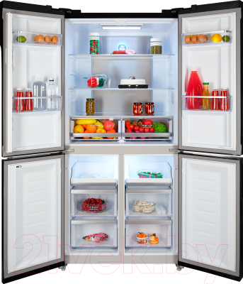Холодильник с морозильником Hiberg RFQ-500DX NFXq Inverter