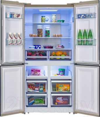 Холодильник с морозильником Hiberg RFQ-500DX NFGY Inverter