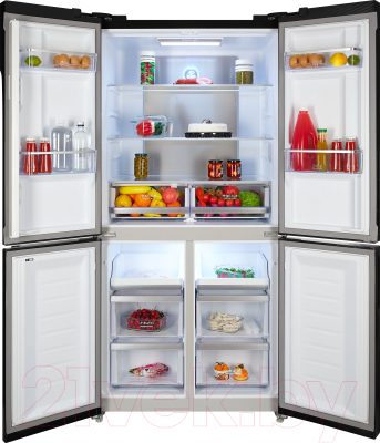 Холодильник с морозильником Hiberg RFQ-500DX NFXd Inverter